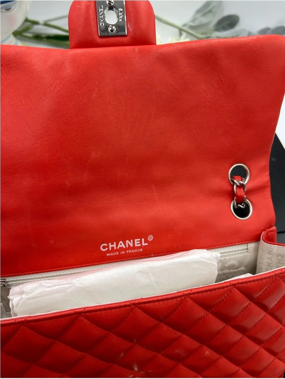 Women’s Chanel MATELASSE lamb, Skin, shoulder bag, ladybug, and strawberry charm